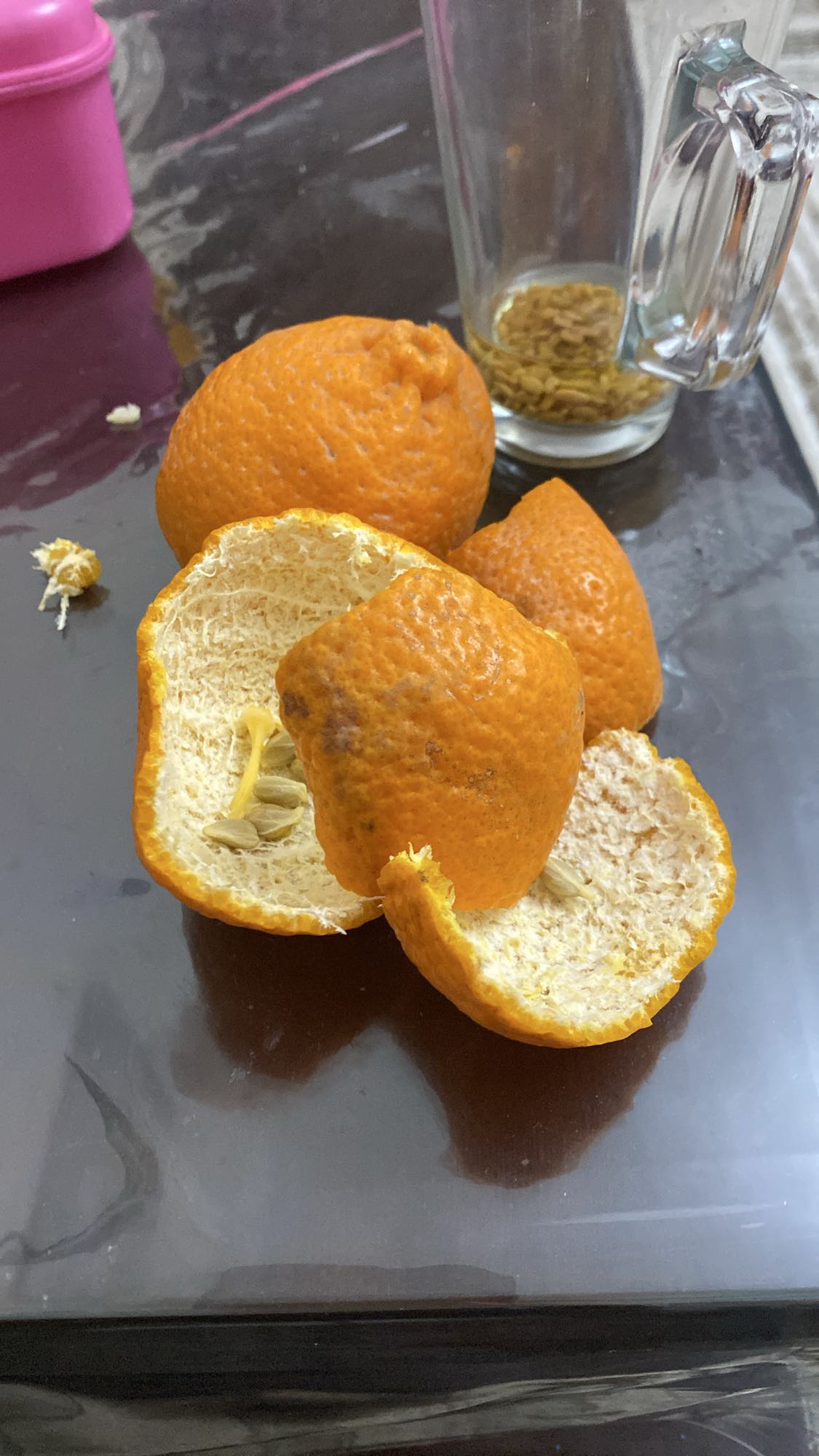 Orange with seeds