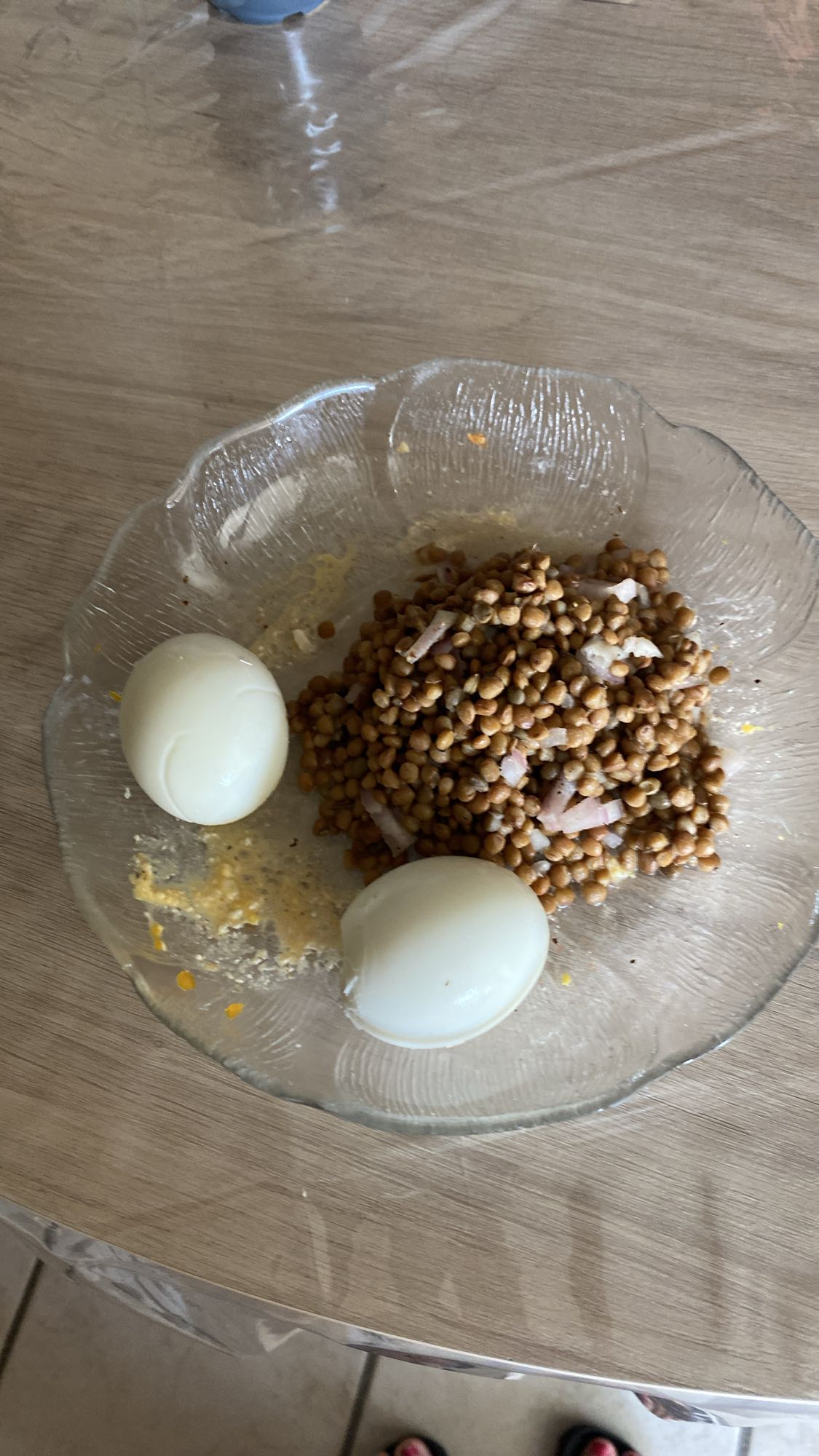 Salade de lentilles et œufs