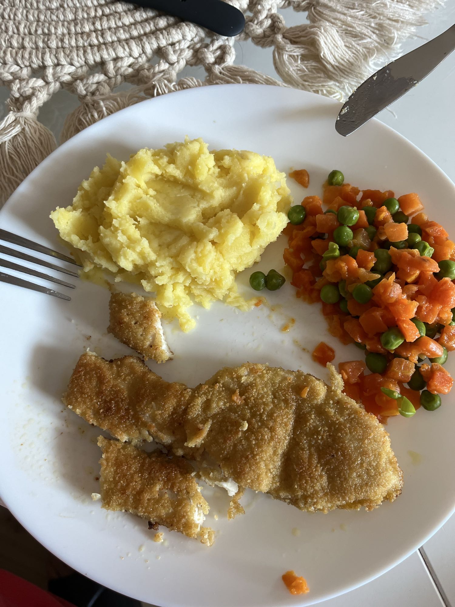 Kotlet z puree i warzywami