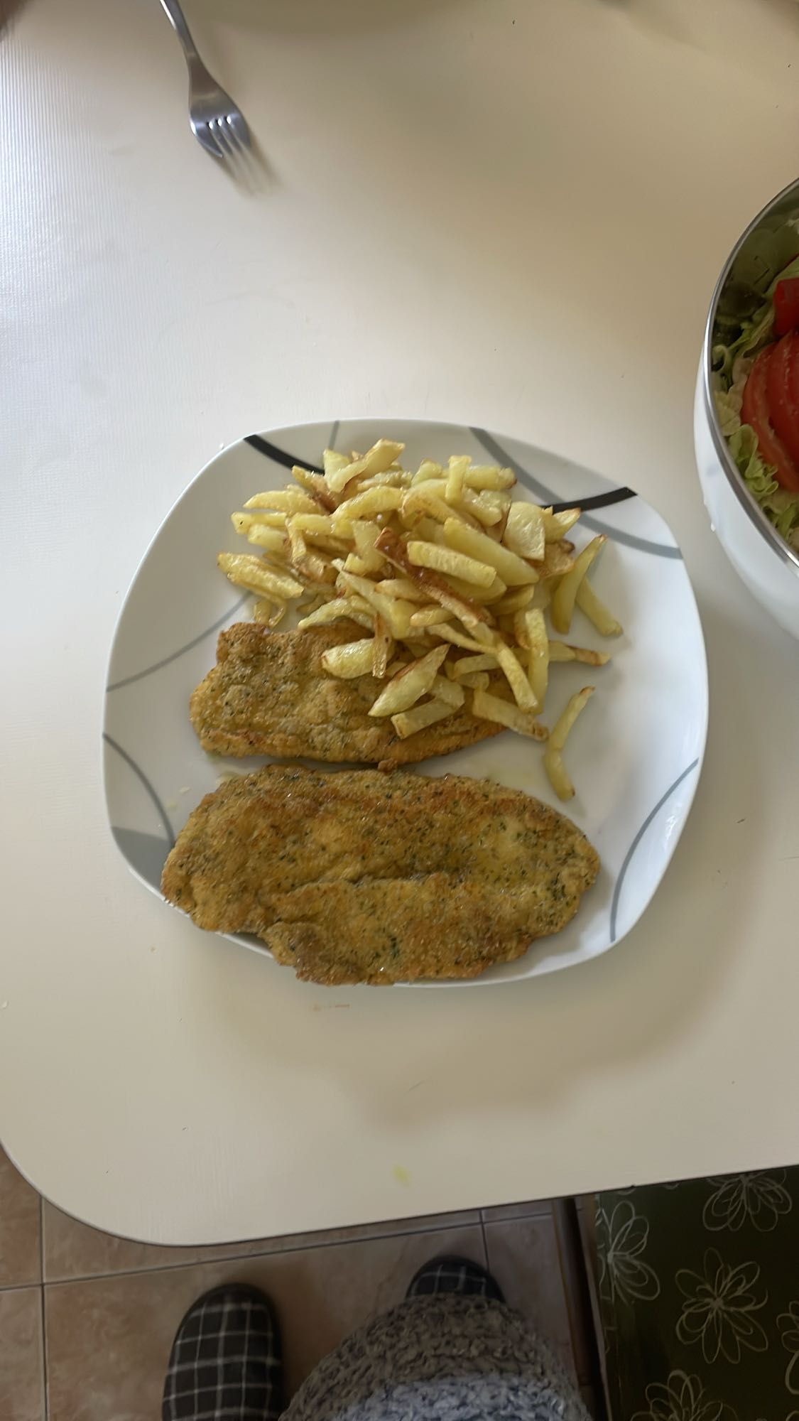 Milanesa con papas fritas