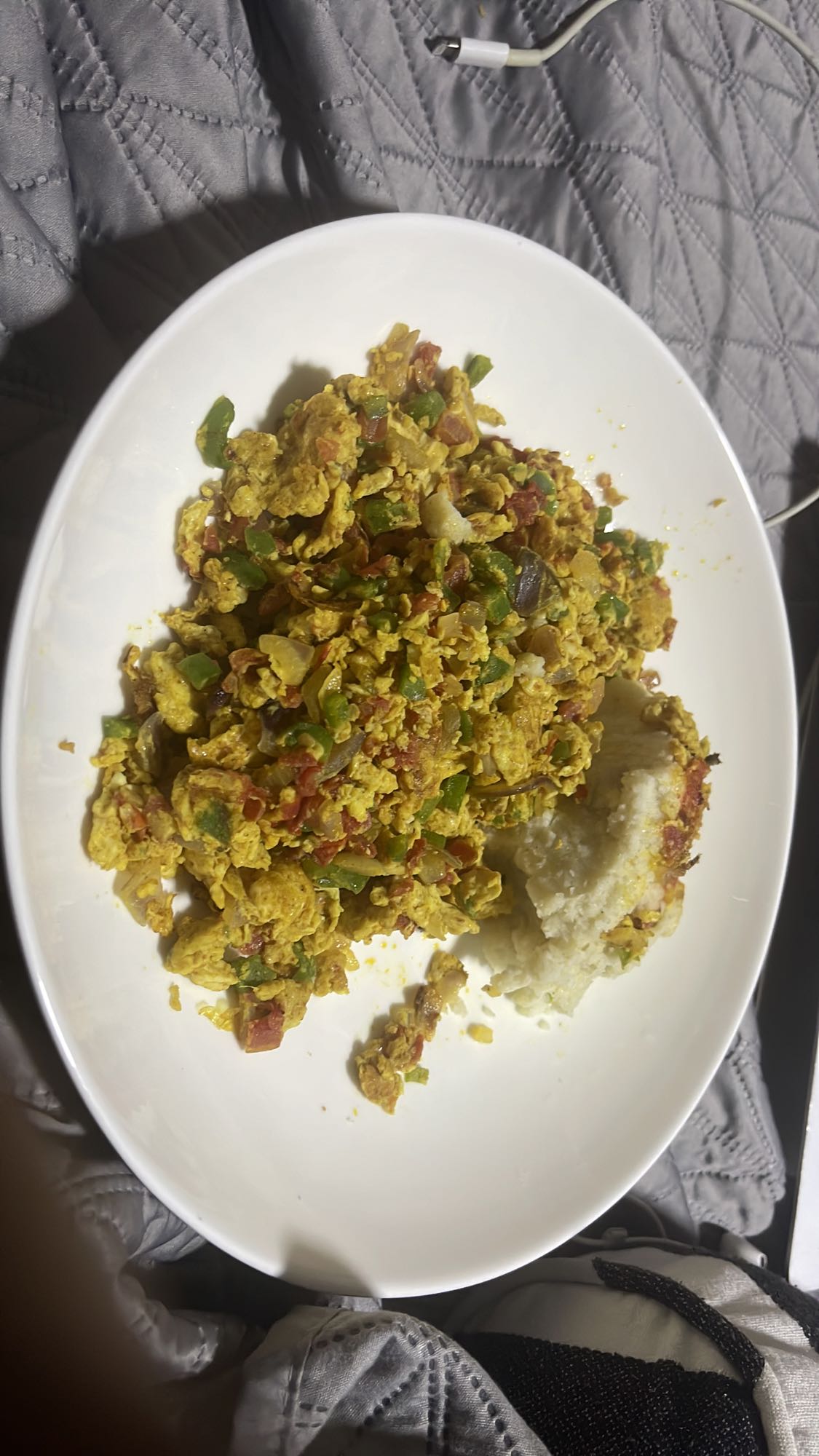 Scrambled Eggs with Ugali