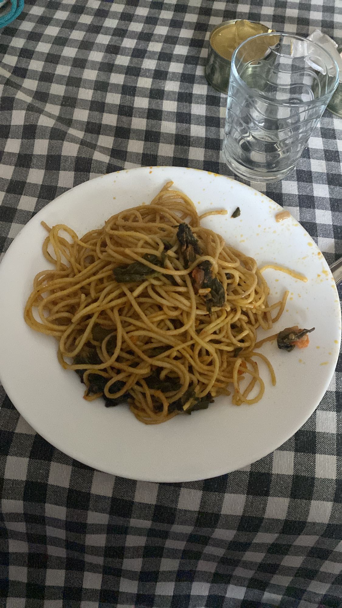 Espaguetis con espinacas