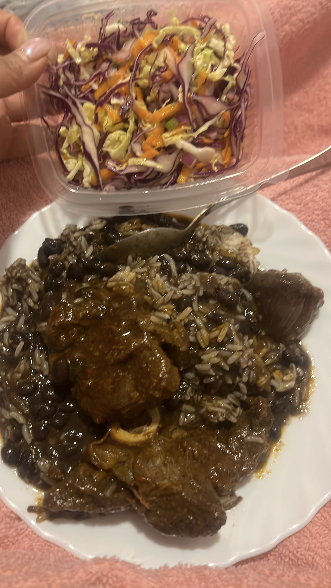 Carne guisada con arroz