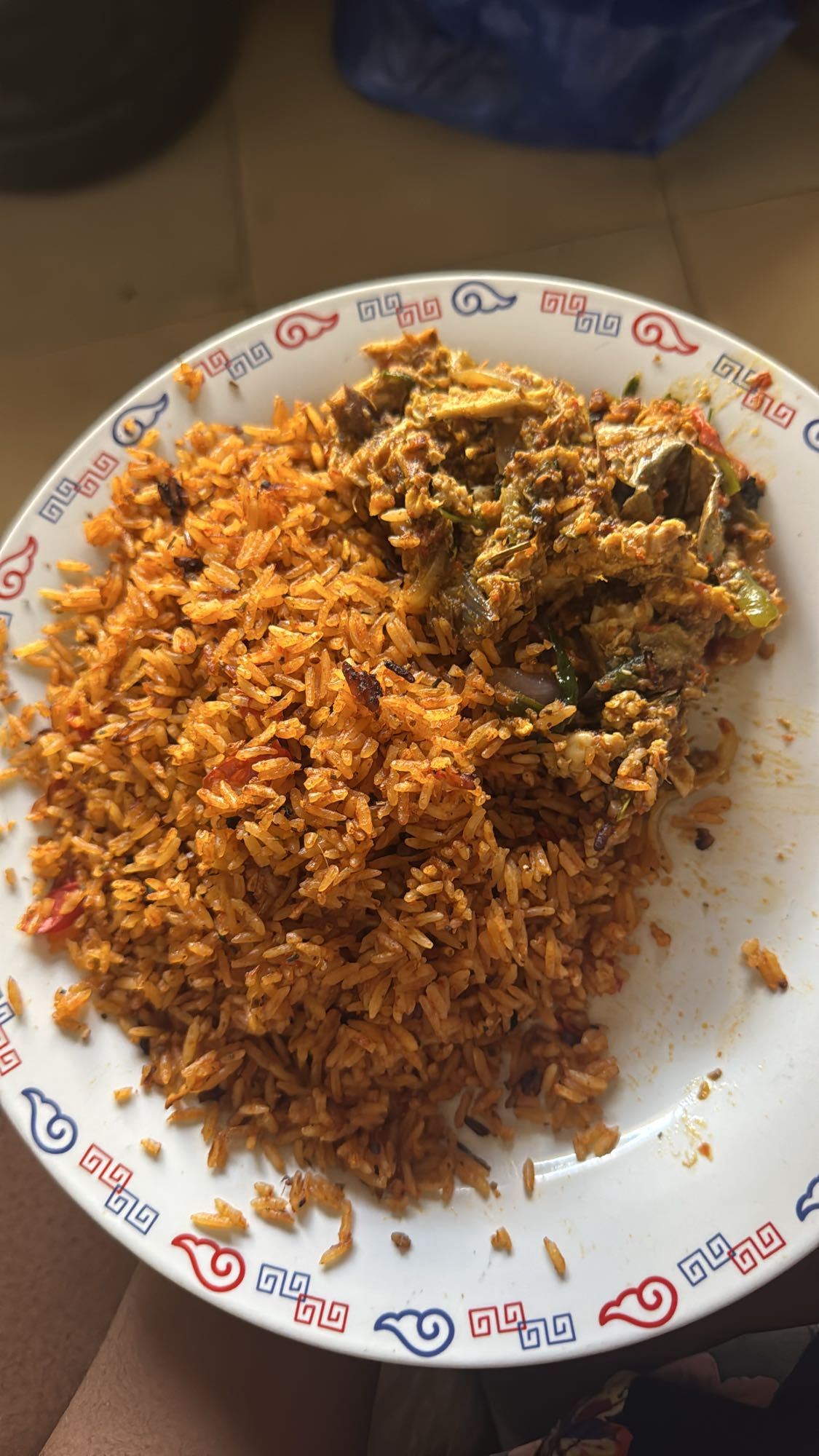 Jollof Rice with Egg Sauce