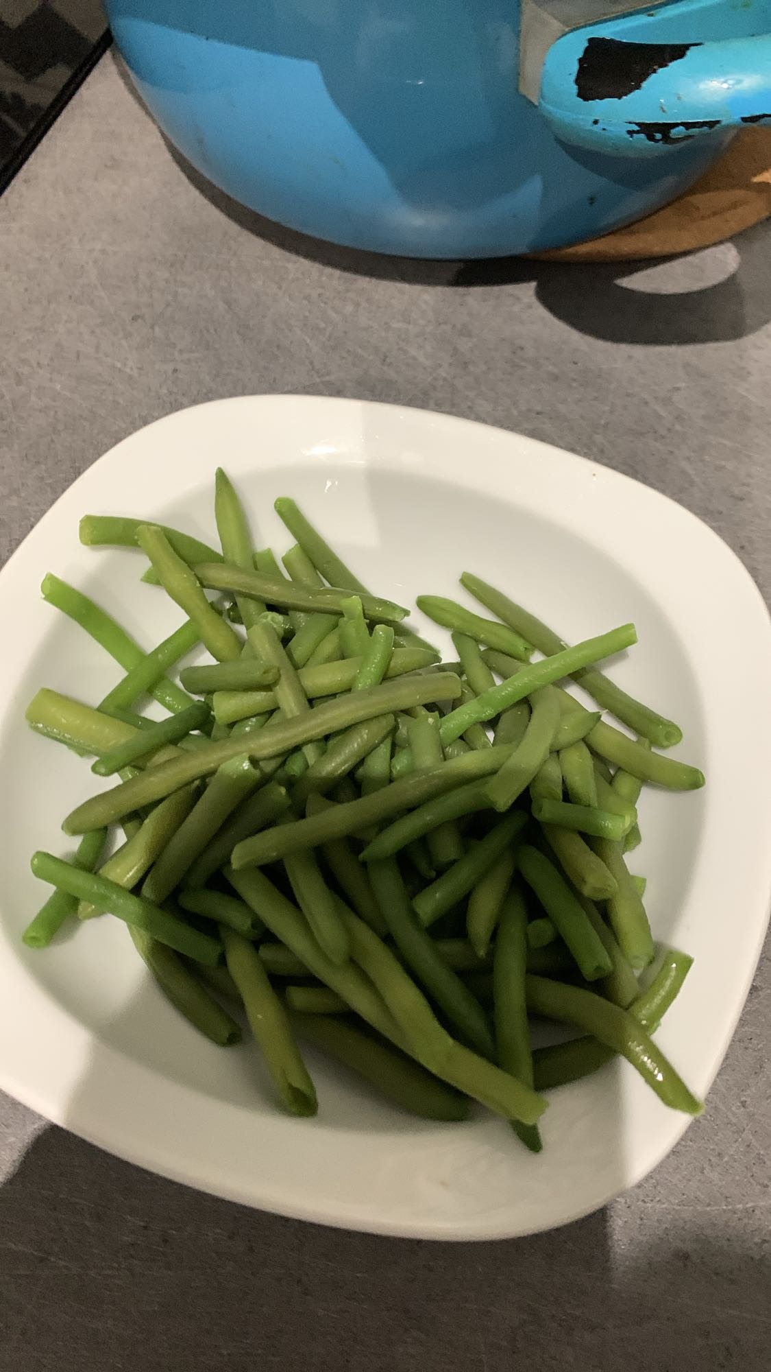 Haricots verts cuits