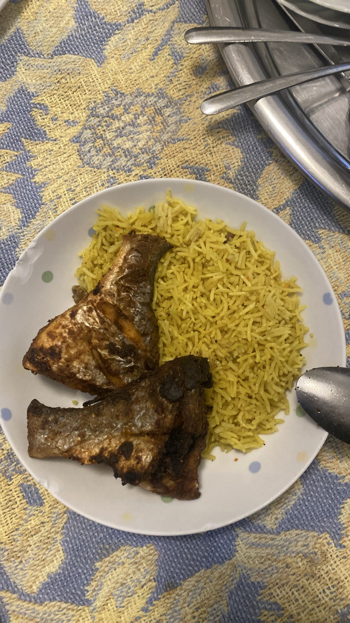 سمك مشوي مع أرز