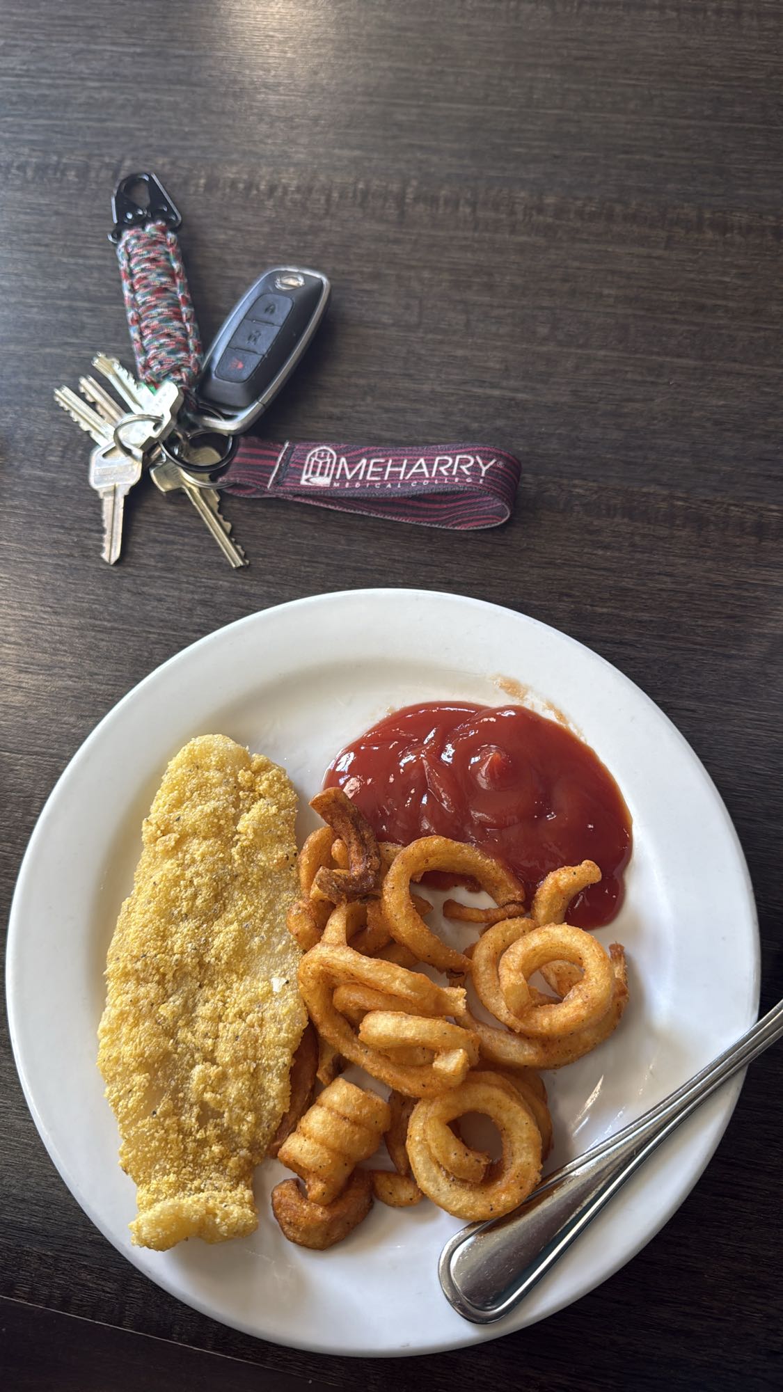 Fried Fish with Curly Fries