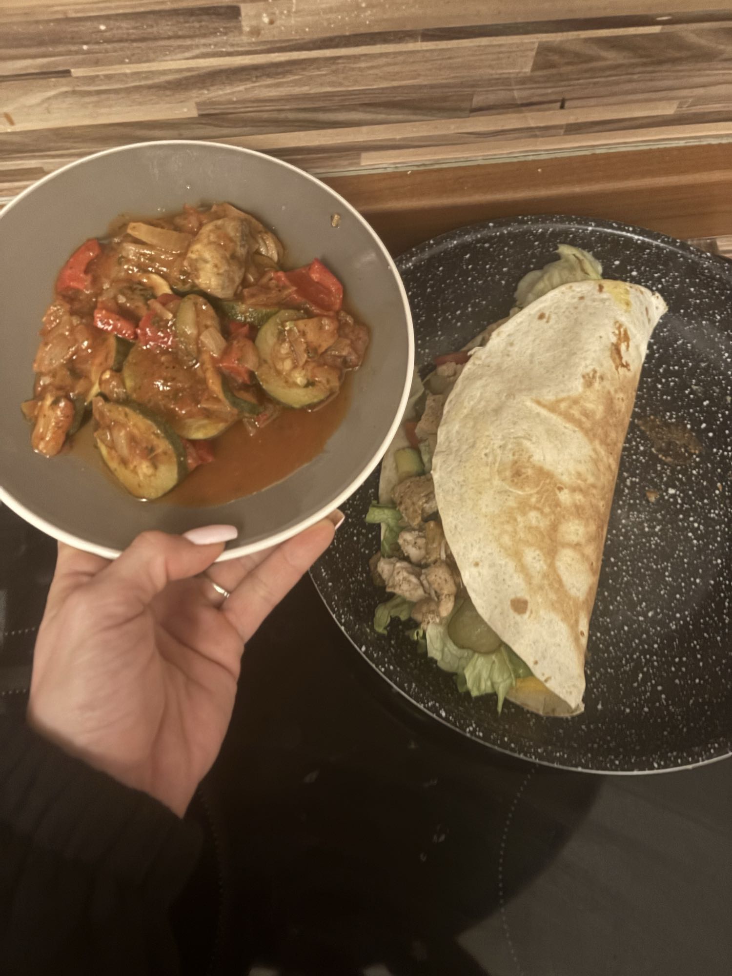 Wrap au poulet et légumes