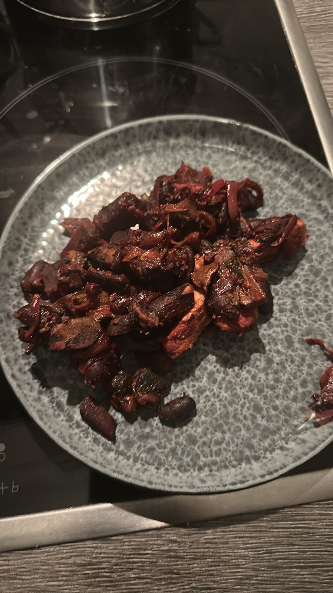 Gebratene Hühnerherzen