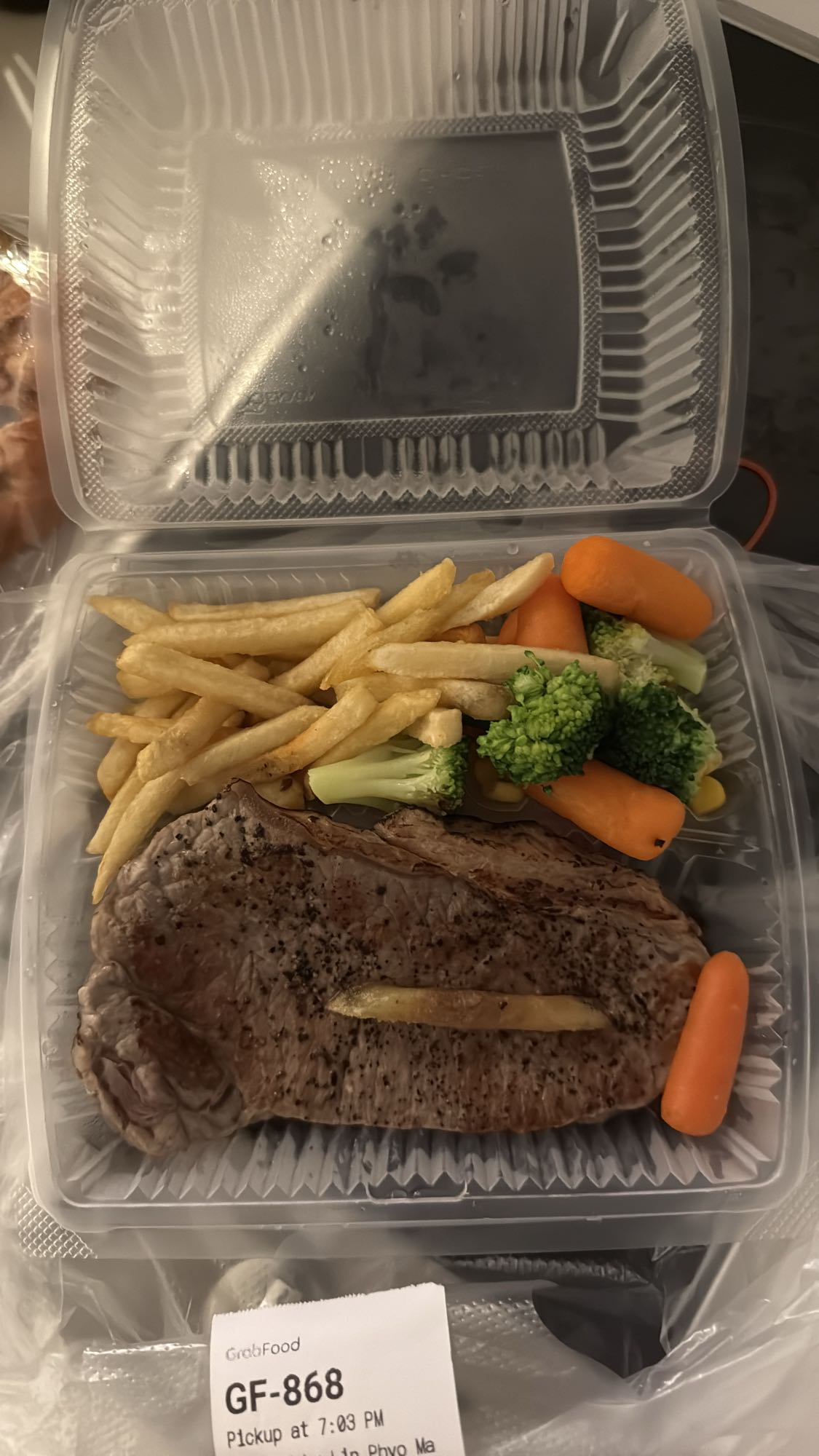 Steak with Fries & Veggies