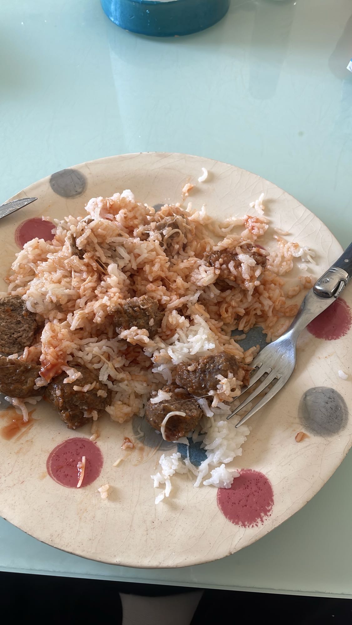 Riz avec boulettes de viande