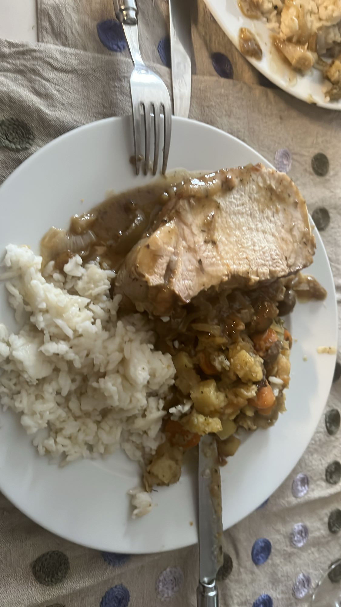 Rôti de porc avec riz