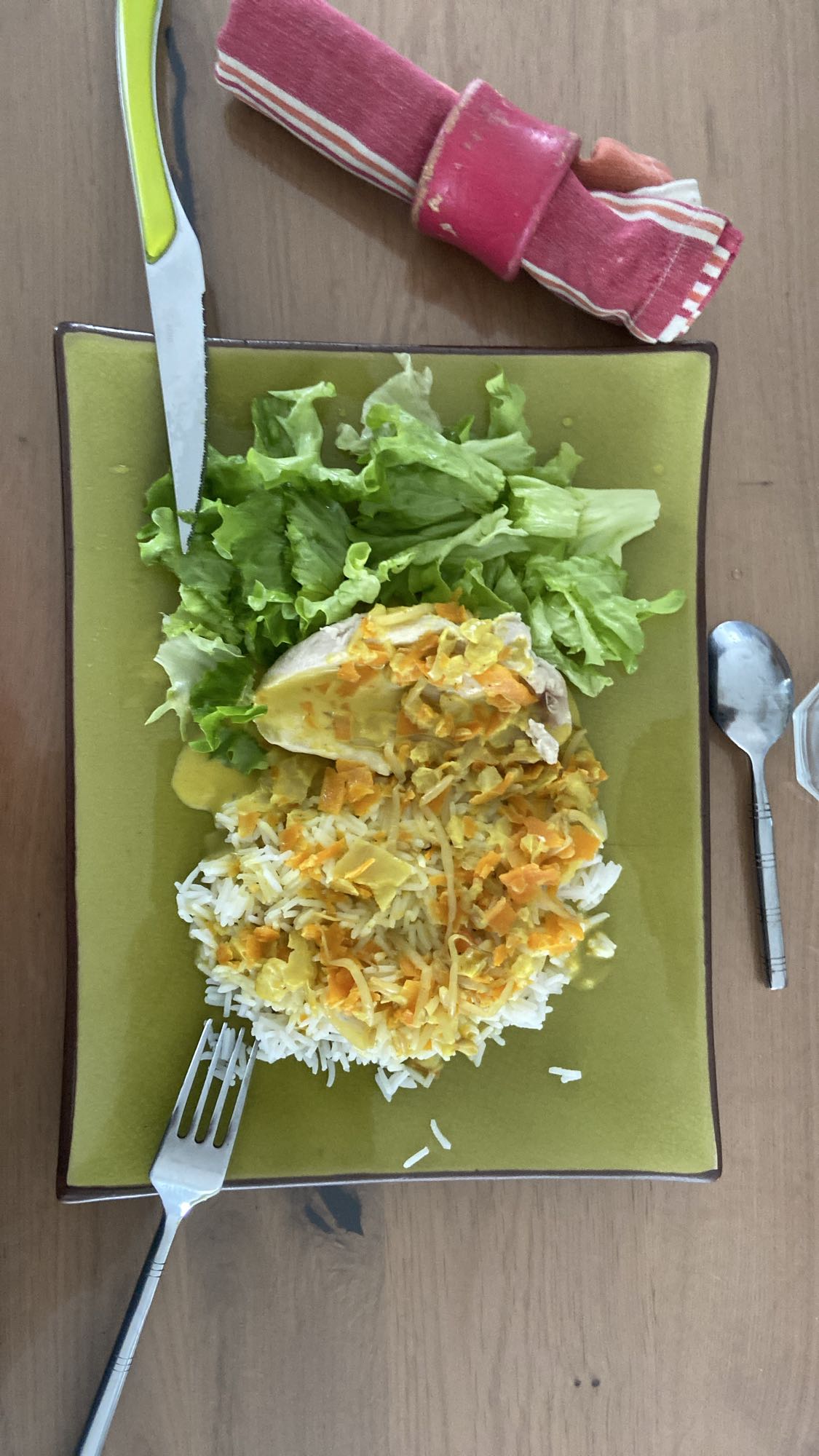 Poulet au curry et riz