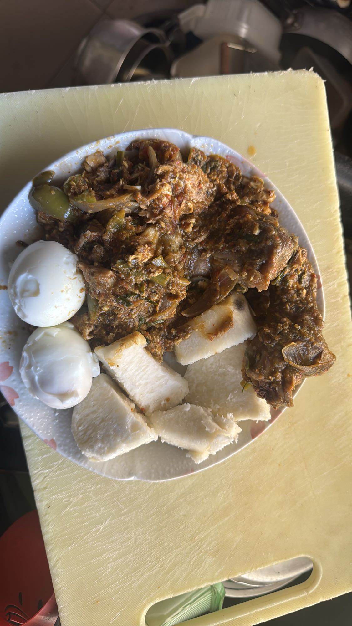Yam with Egg and Meat