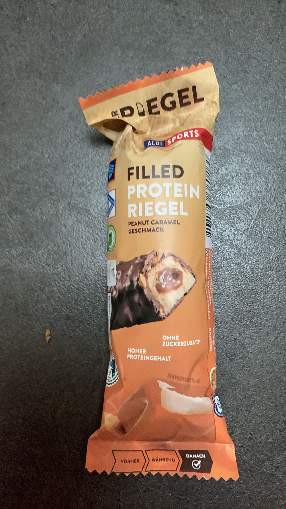 Proteinriegel Erdnuss Karamell