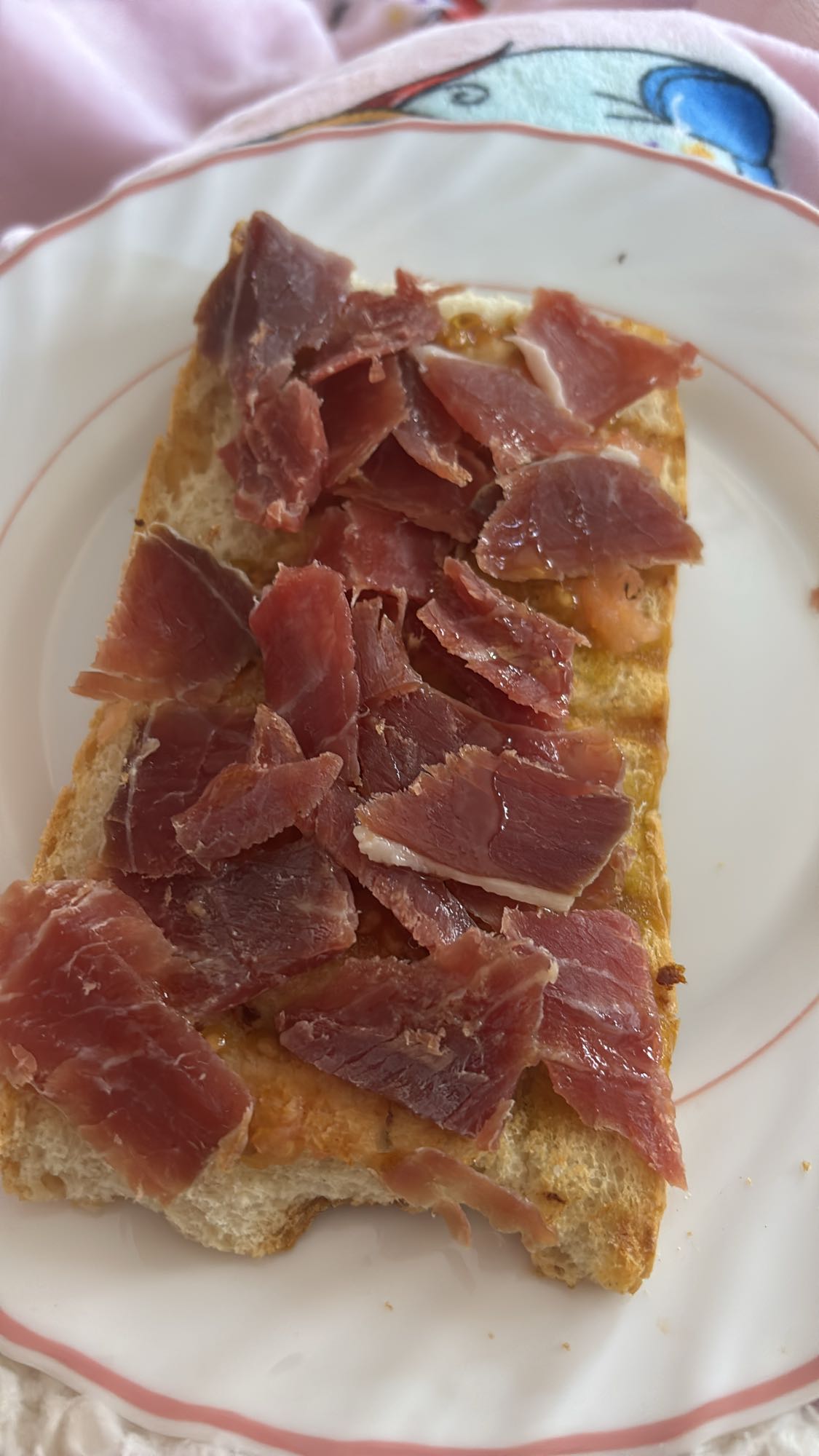 Tostada con jamón