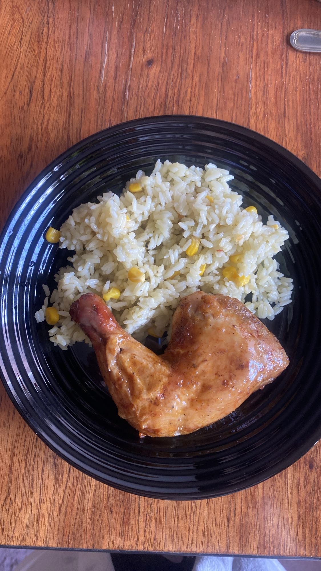 Pollo asado con arroz