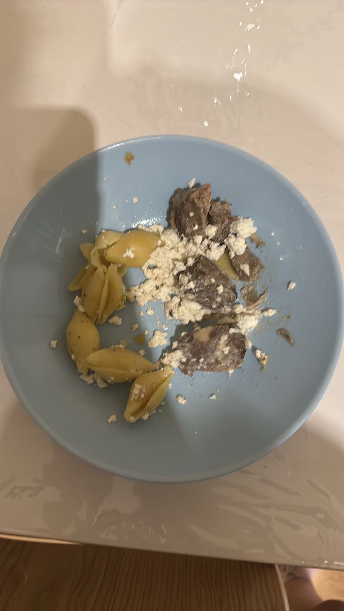 Макароны с мясом и творогом