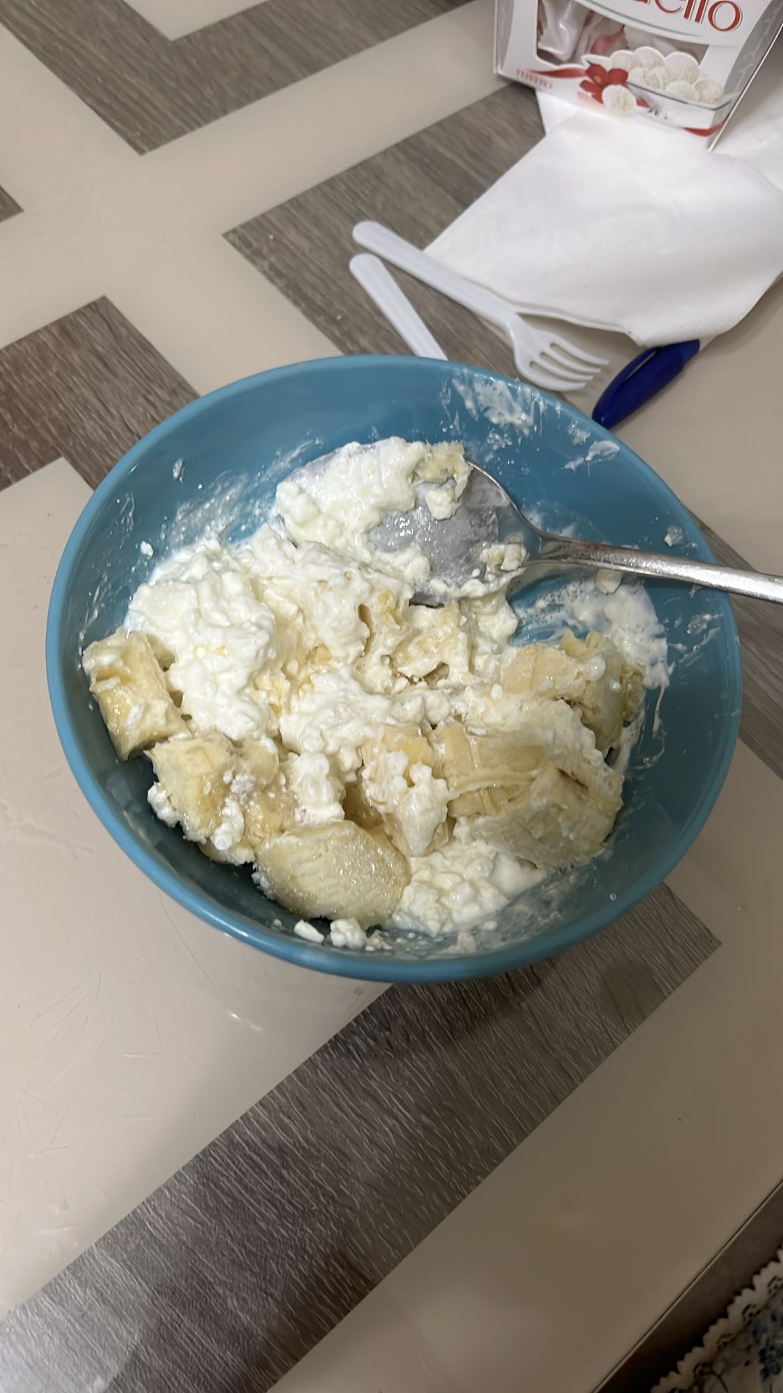 Творог с бананом