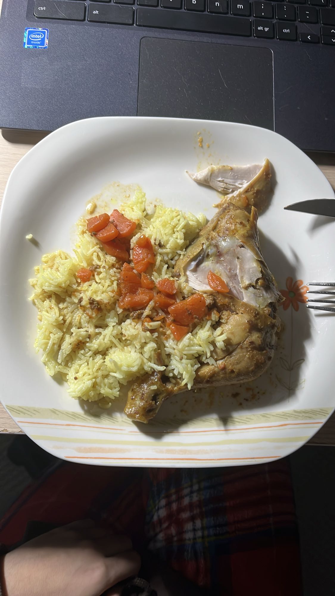 Pollo con arroz y zanahoria