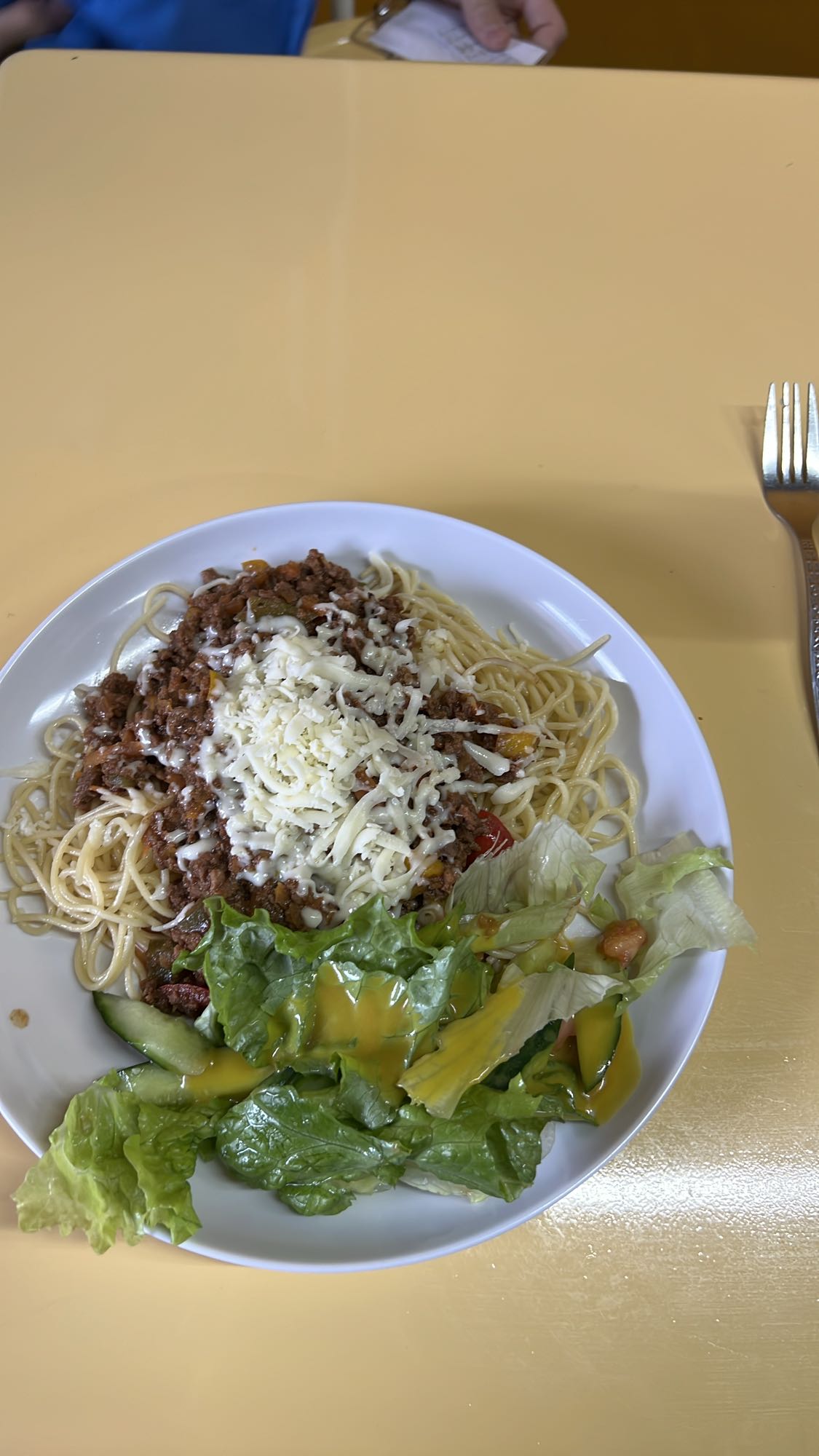 Spaghetti with Salad