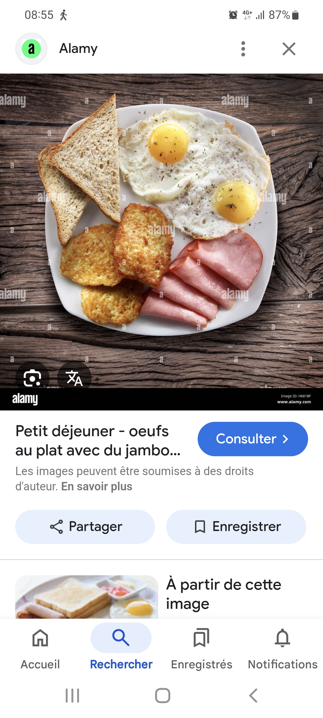 Petit déjeuner œufs jambon