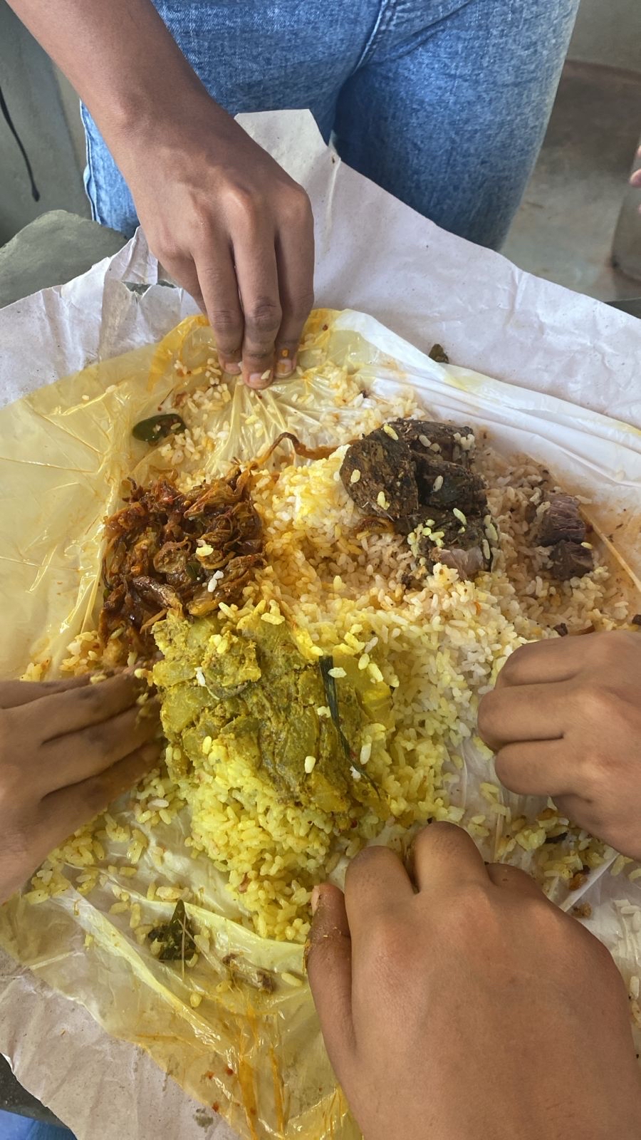 Rice with meat curry