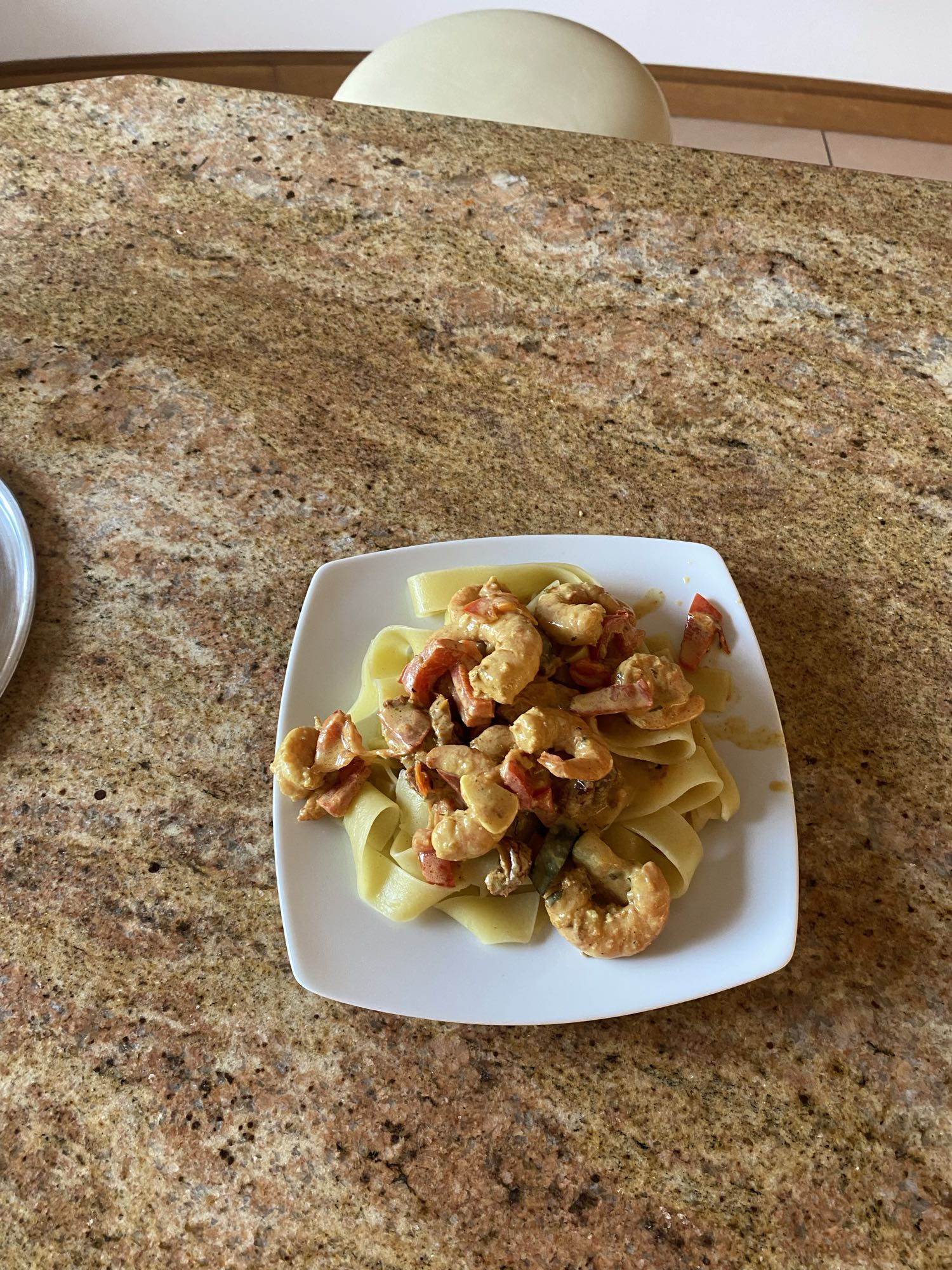 Makaron z krewetkami