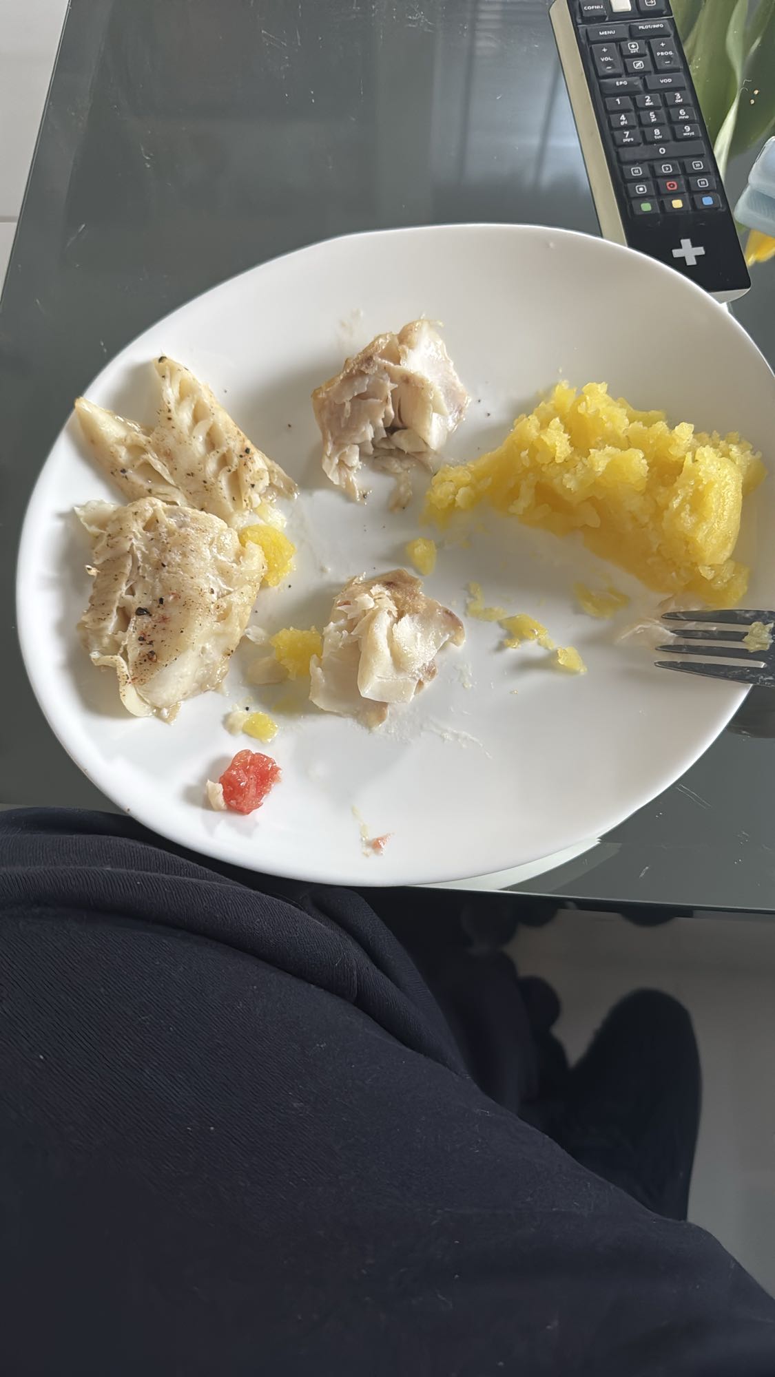 Ryba z puree dyniowym