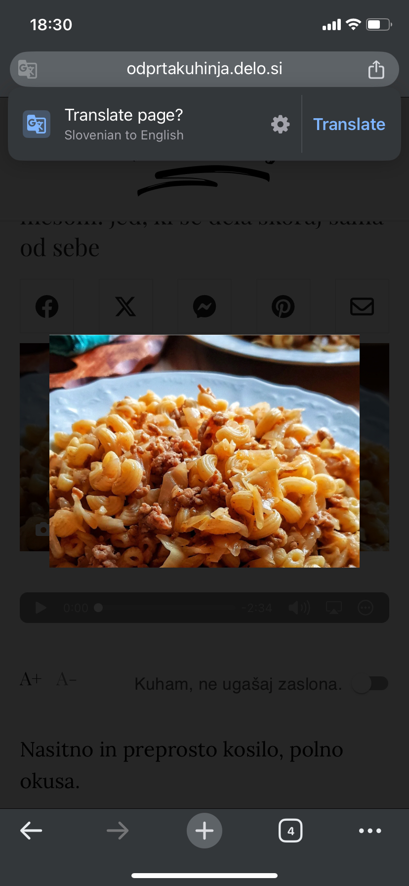 Pasta with minced meat