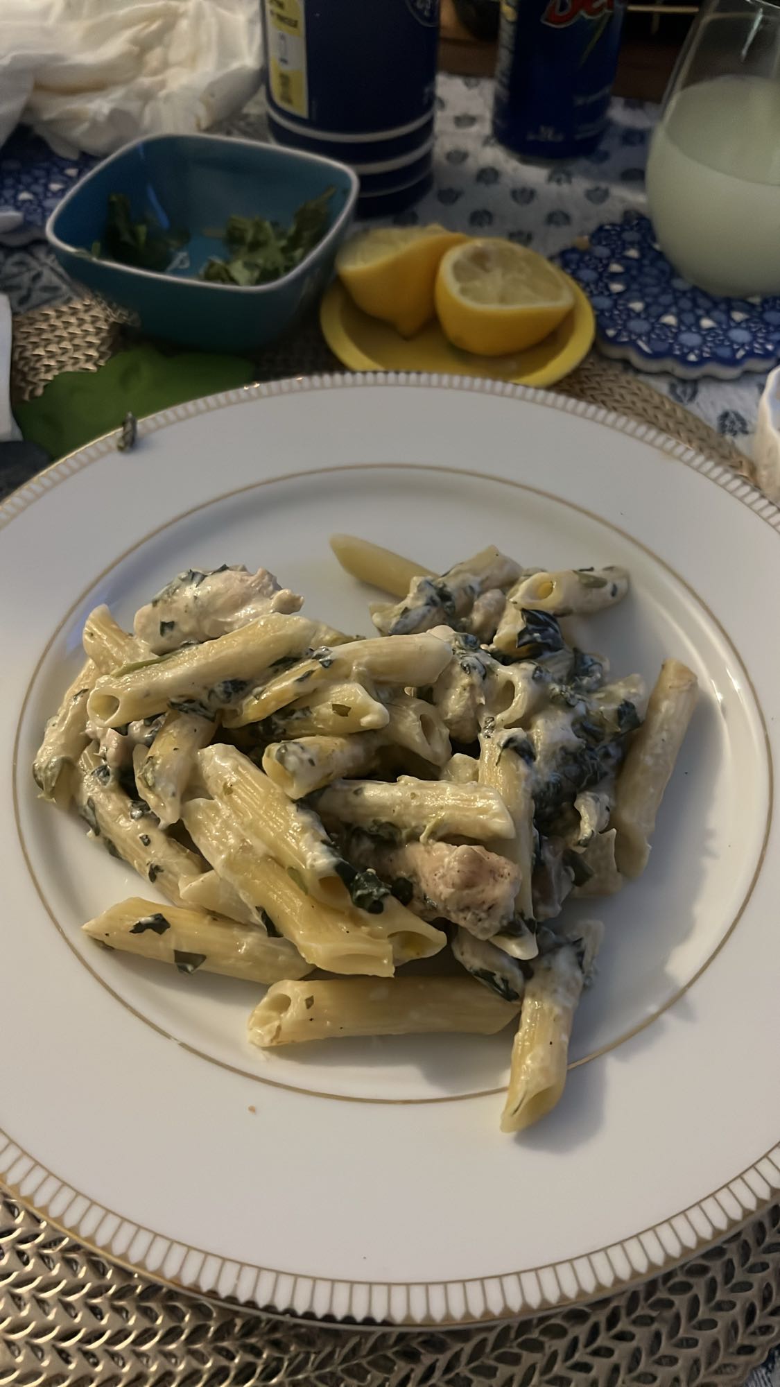 Pâtes crémeuses au poulet