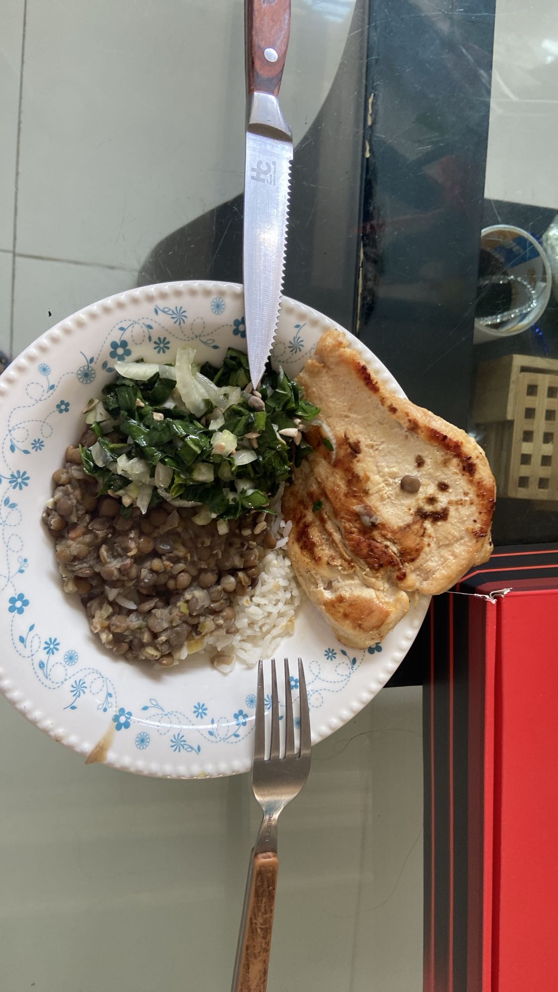 Grilled Chicken with Lentils