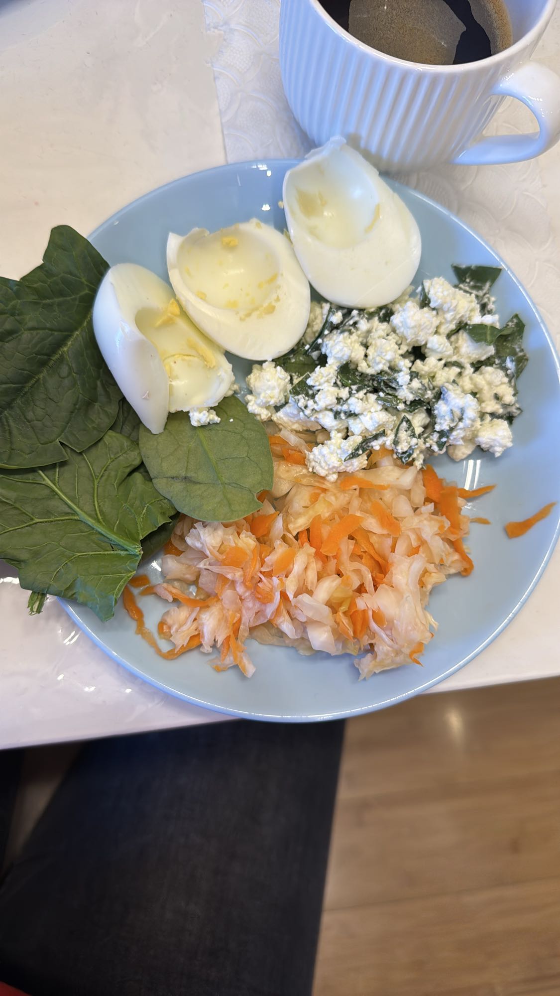 Завтрак с яйцами и творогом