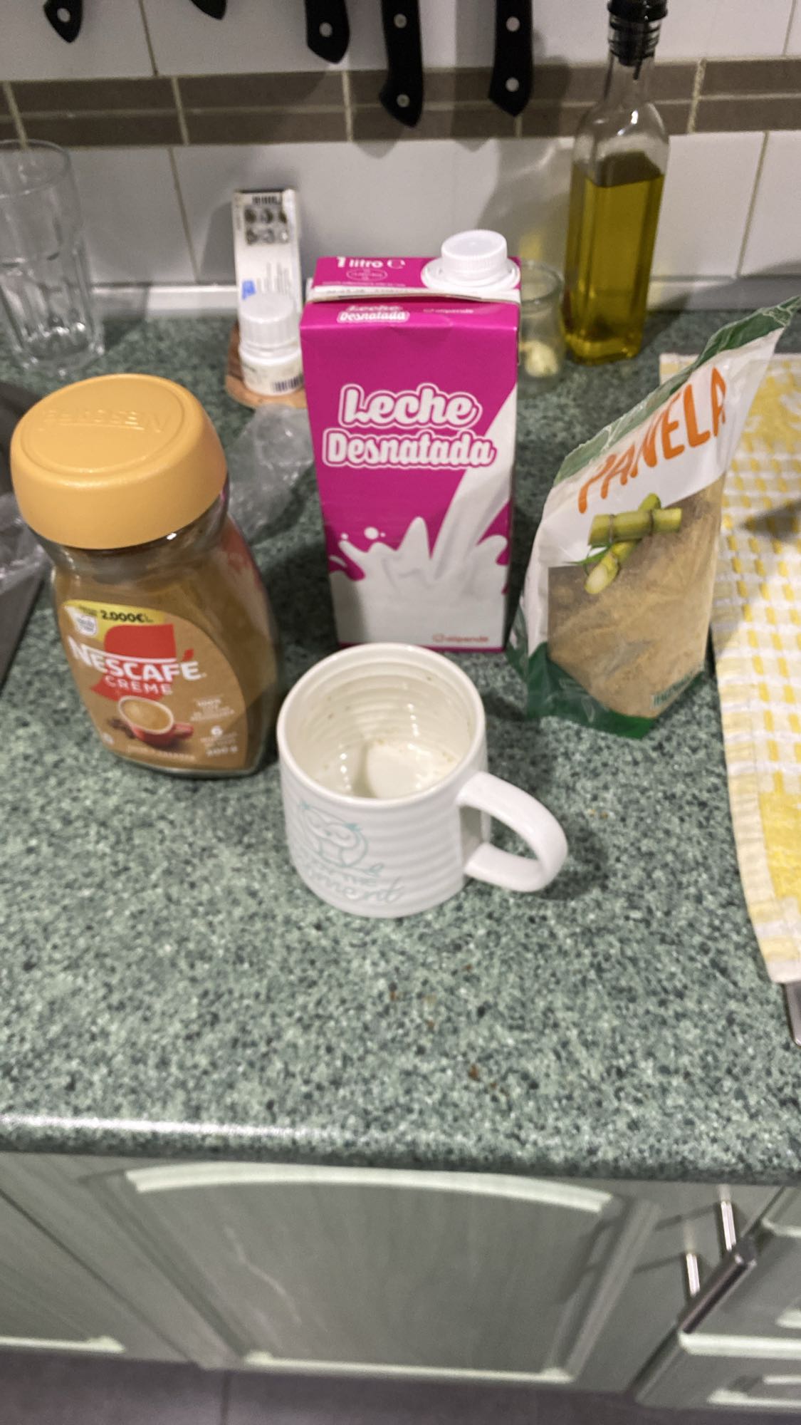 Café con leche y panela