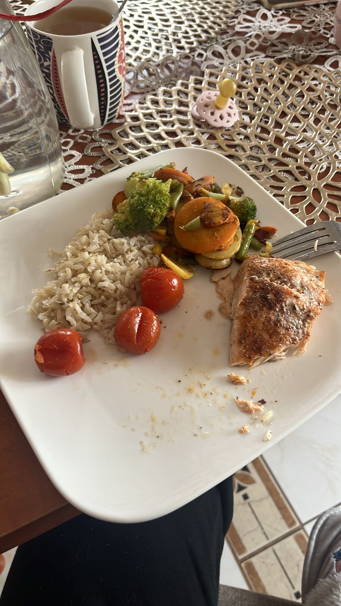 Grillowany łosoś z ryżem