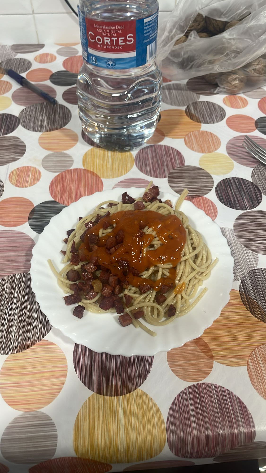 Espaguetis con chorizo