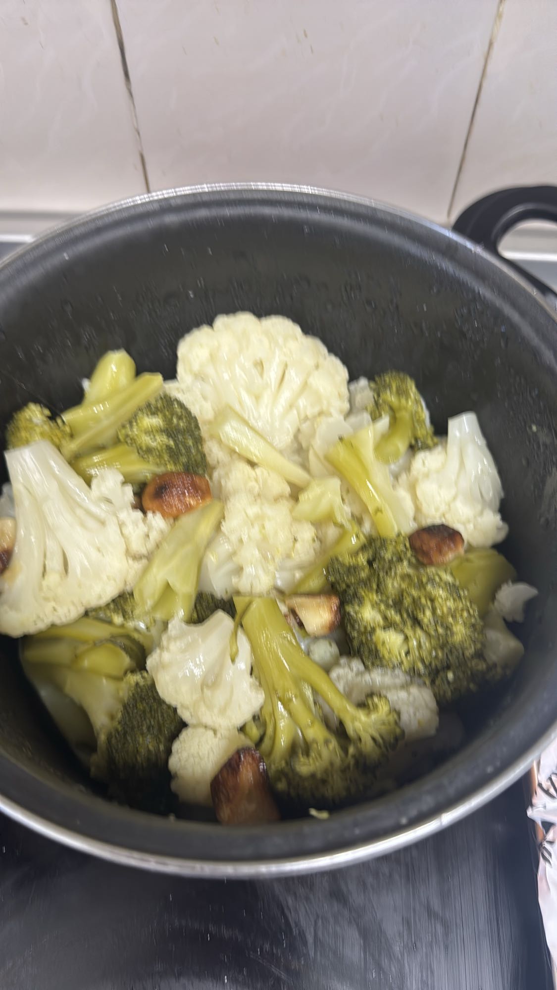 Brócoli y coliflor cocidos