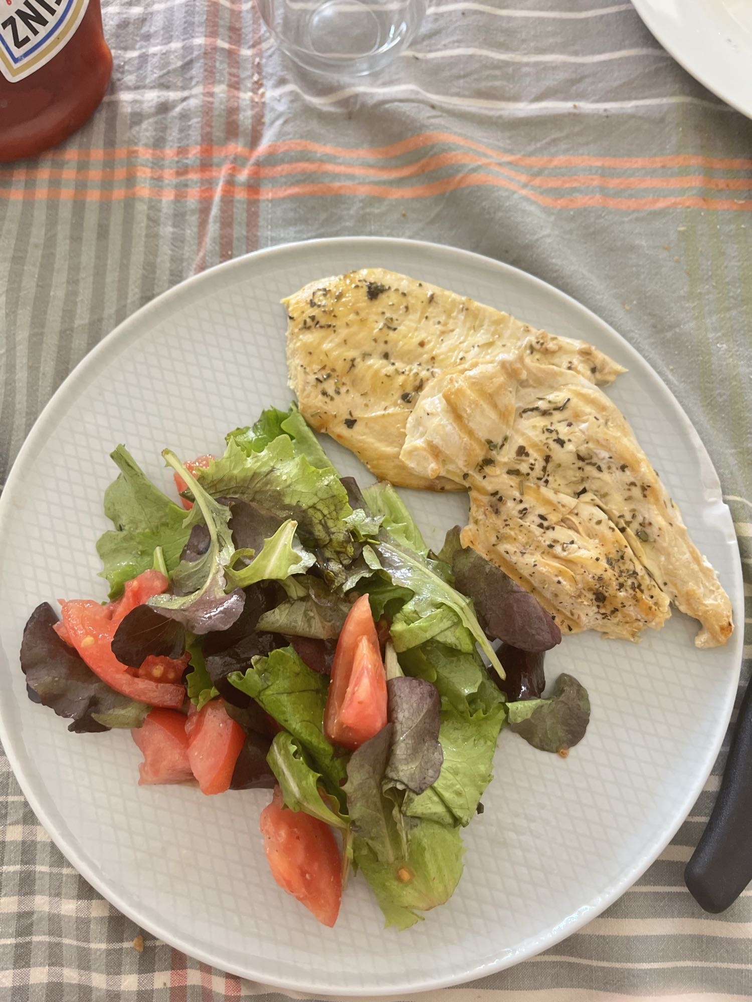 Pollo a la plancha con ensalada