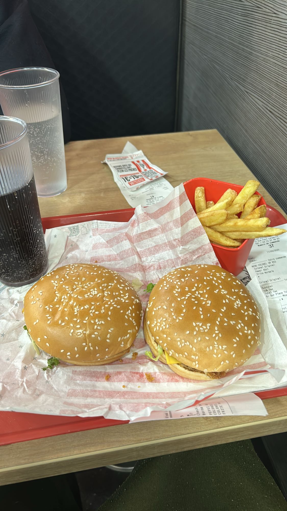 Menu burger et frites