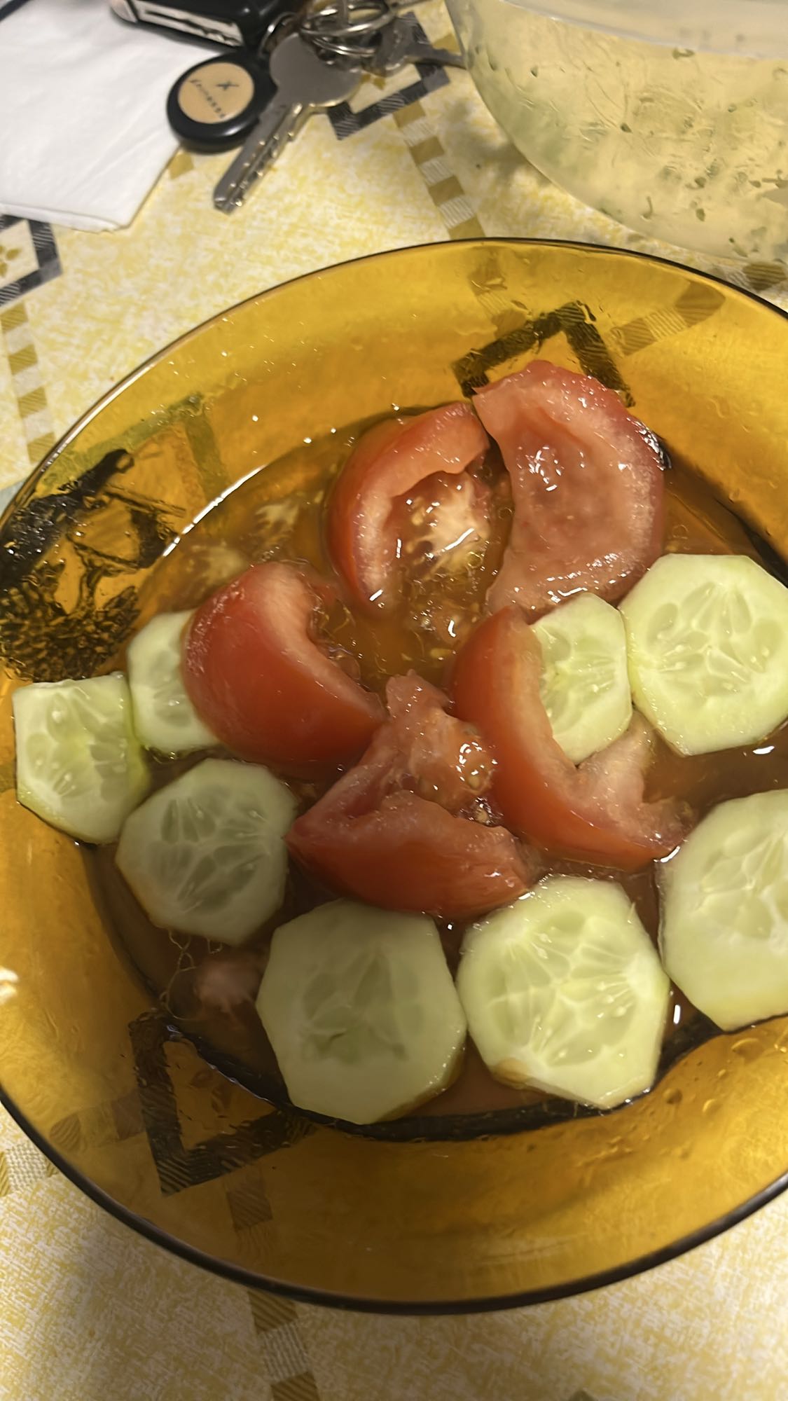 Ensalada de tomate y pepino