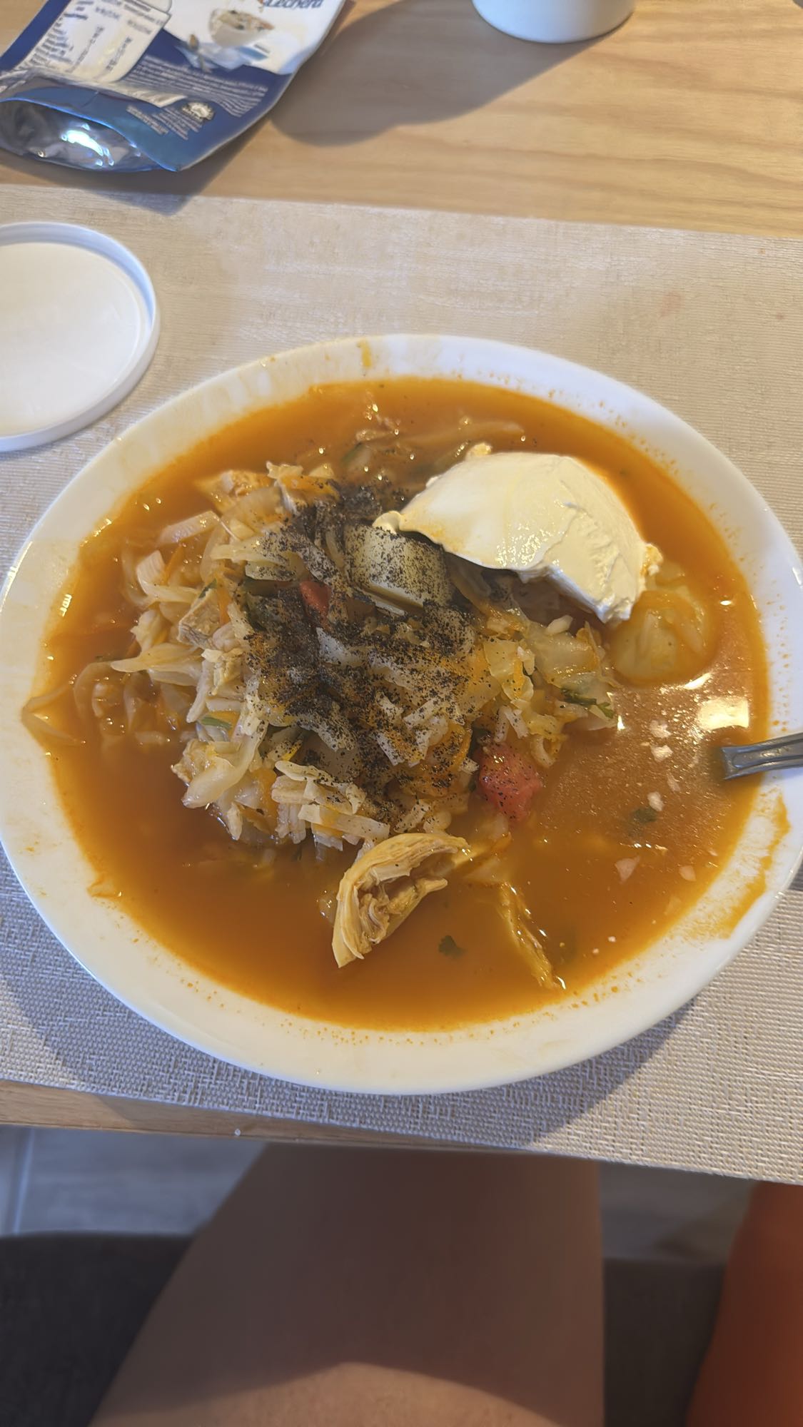 Острый куриный суп