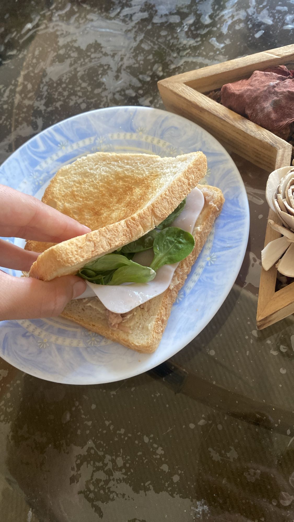 Sándwich de pavo y espinaca