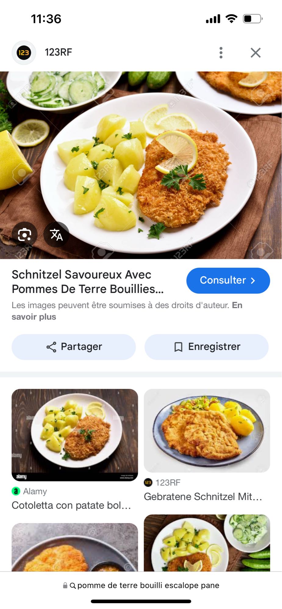 Escalope panée et pommes