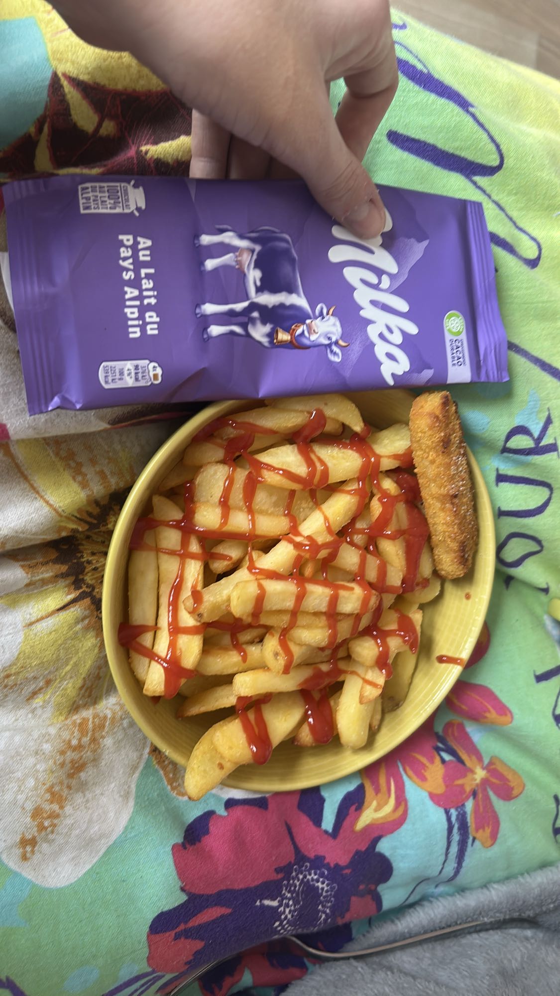 Frites et chocolat Milka
