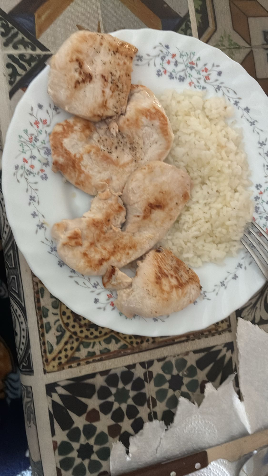 Pollo a la plancha con arroz