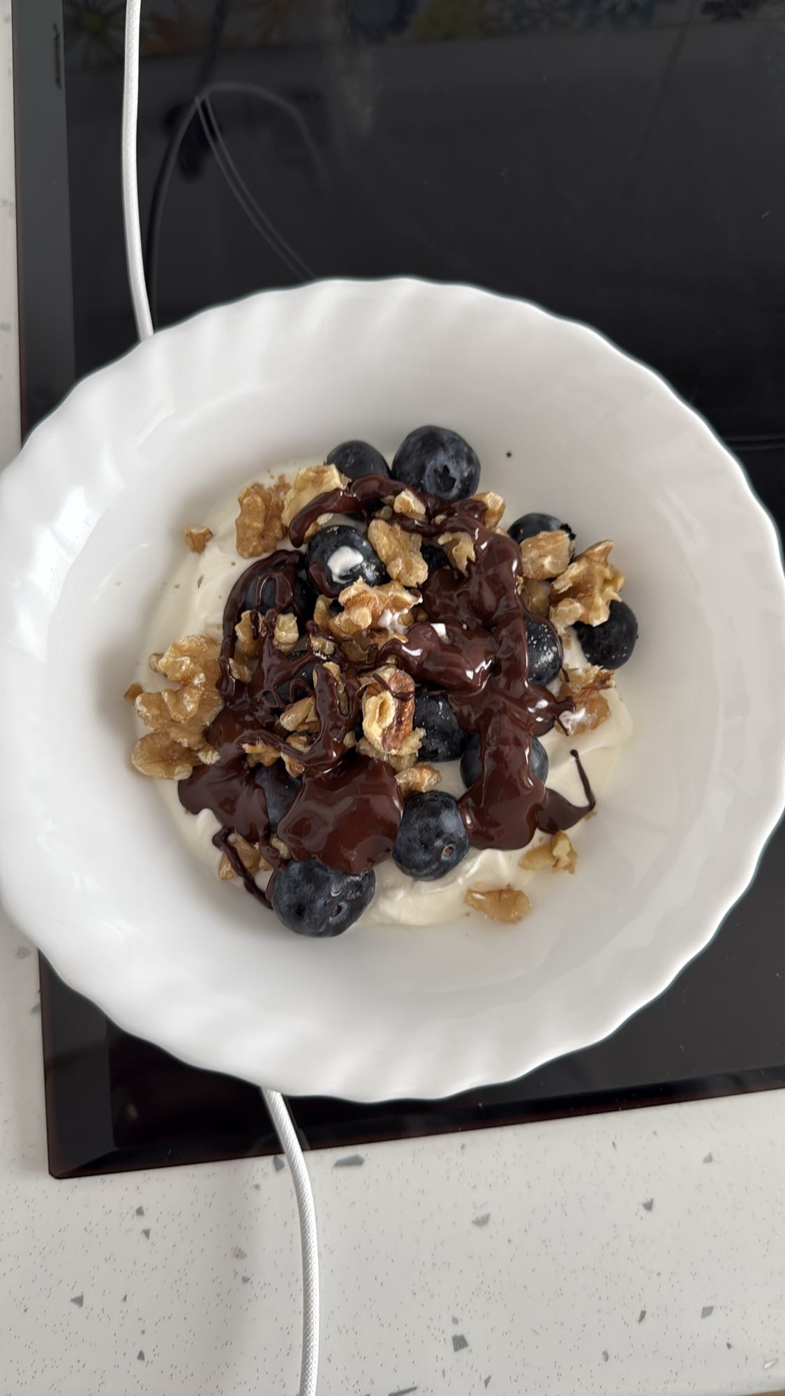 Yogur con arándanos