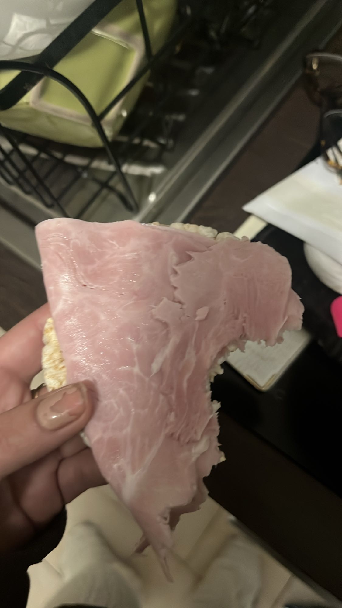 Galette de riz au jambon