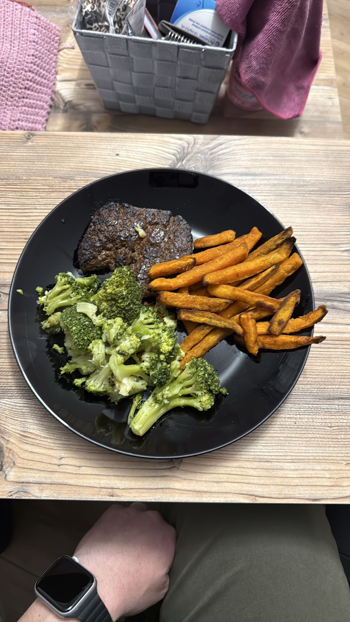 Steak avec légumes