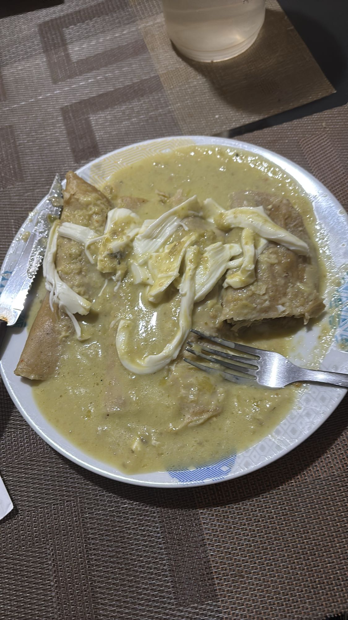 Enchiladas with green sauce