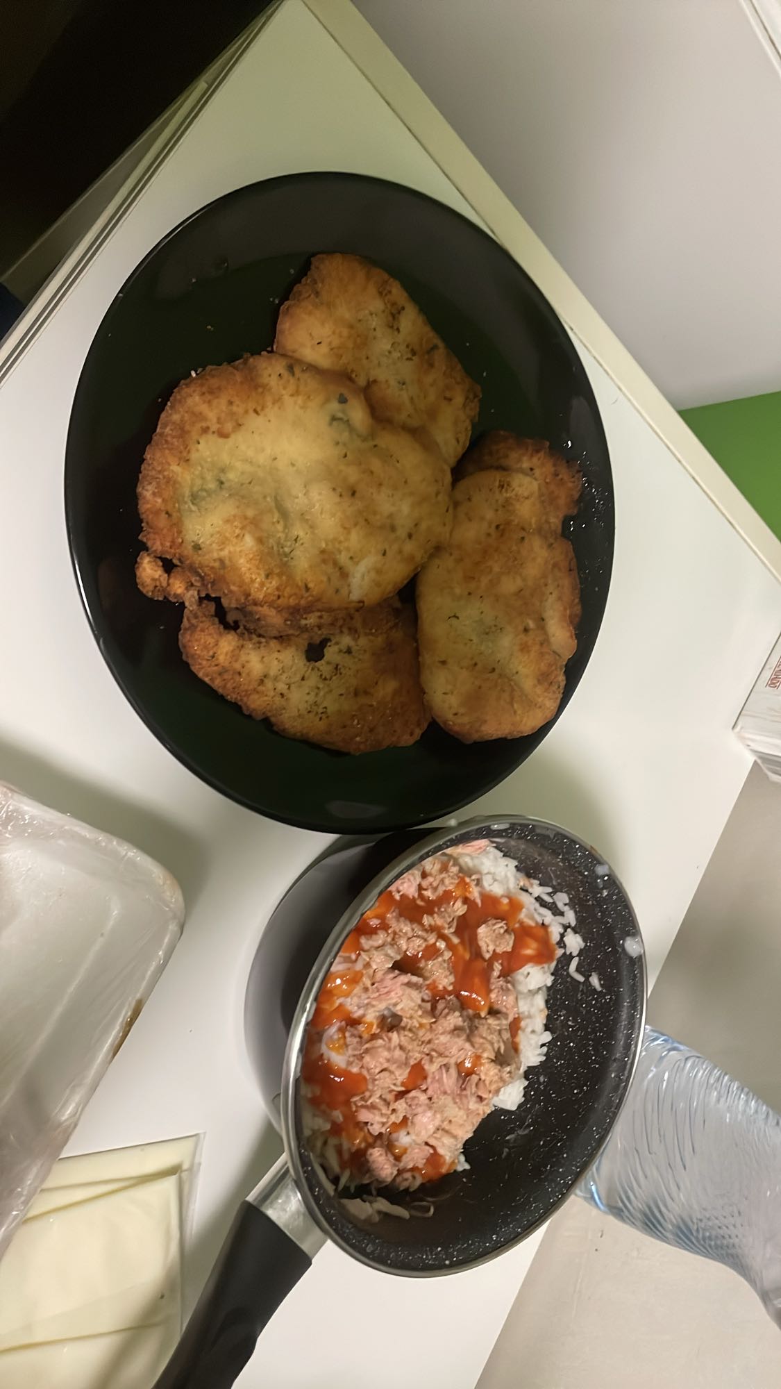 Milanesas con arroz y atún